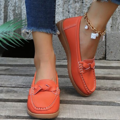 Loafers Dames Soepel Leer – Comfortabele Instap Wandelschoenen, Zachte Mocassins