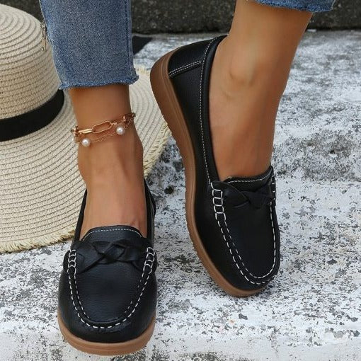 Loafers Dames Soepel Leer – Comfortabele Instap Wandelschoenen, Zachte Mocassins