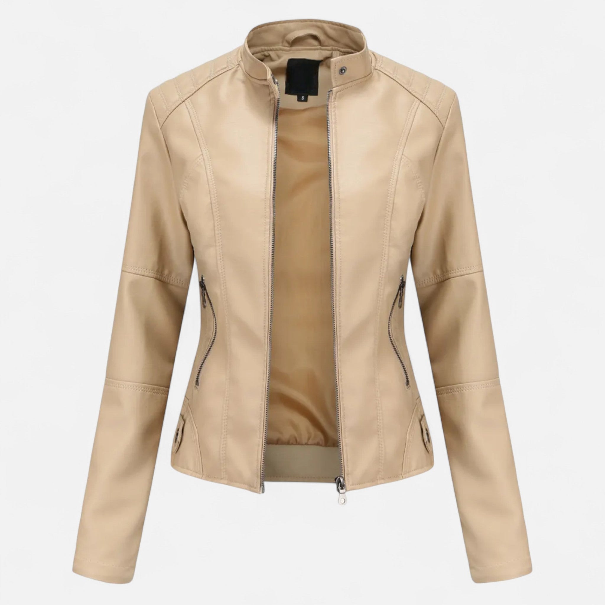 Zuri | Cropped Zip-Up Leather Jacket for Women