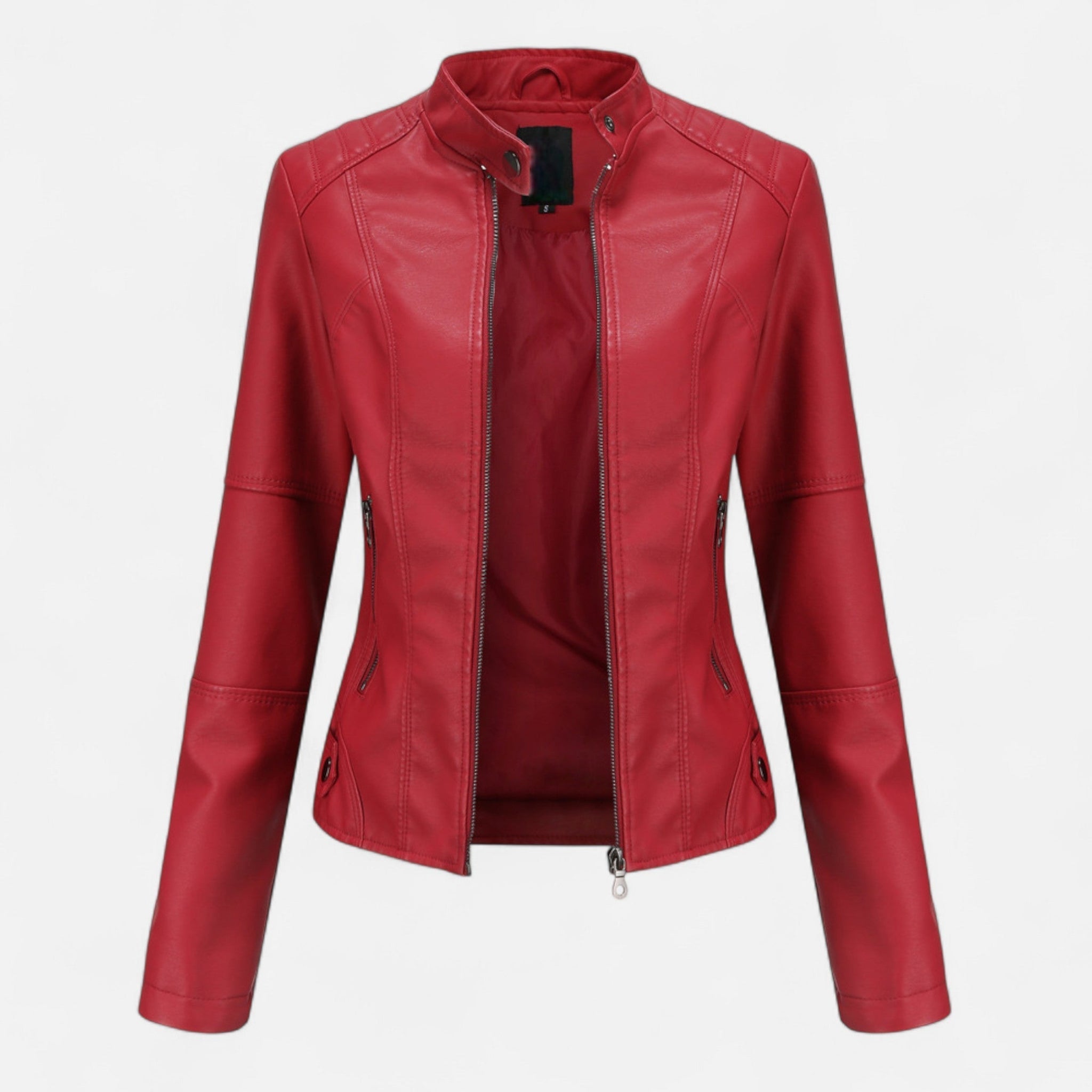 Zuri | Cropped Zip-Up Leather Jacket for Women