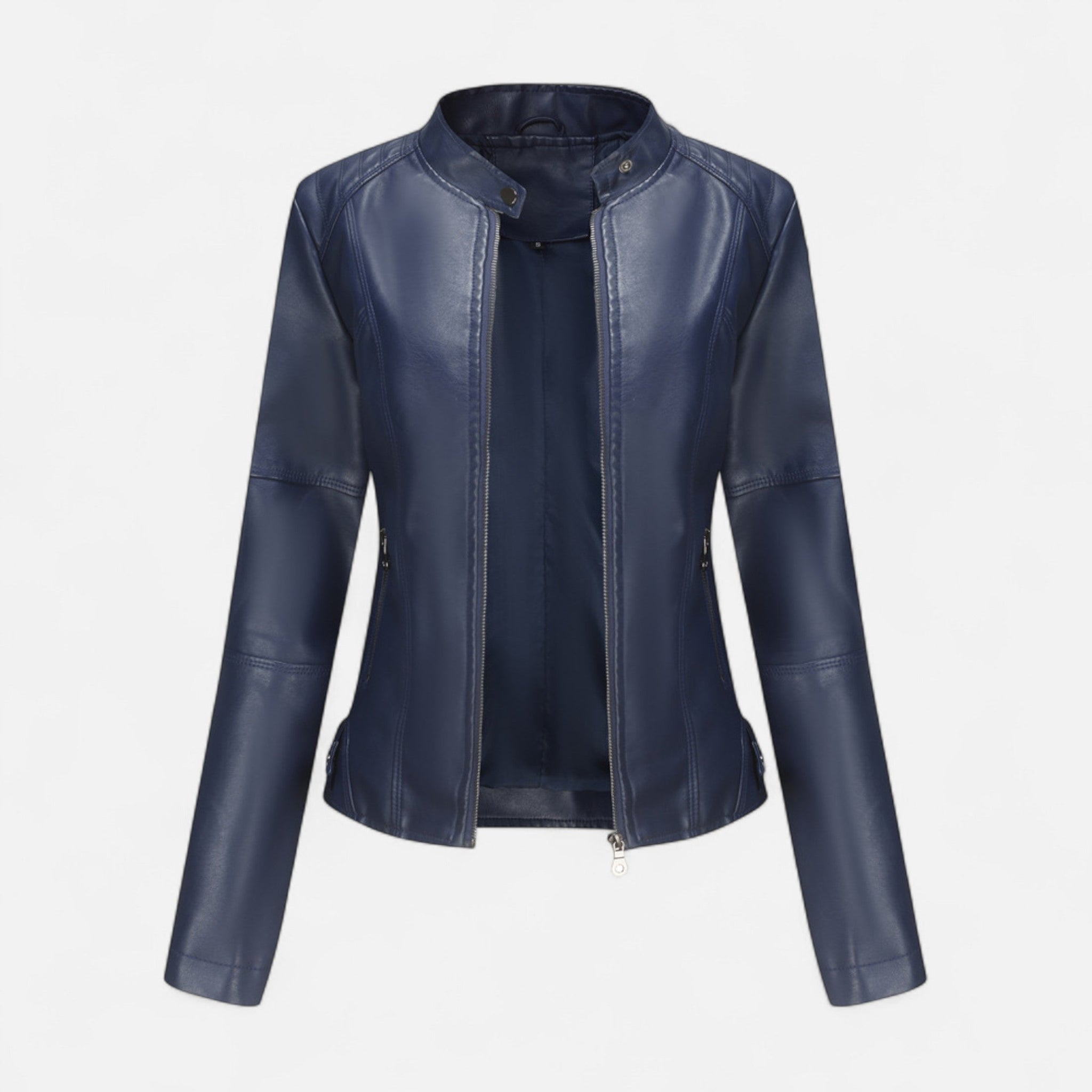 Zuri | Cropped Zip-Up Leather Jacket for Women