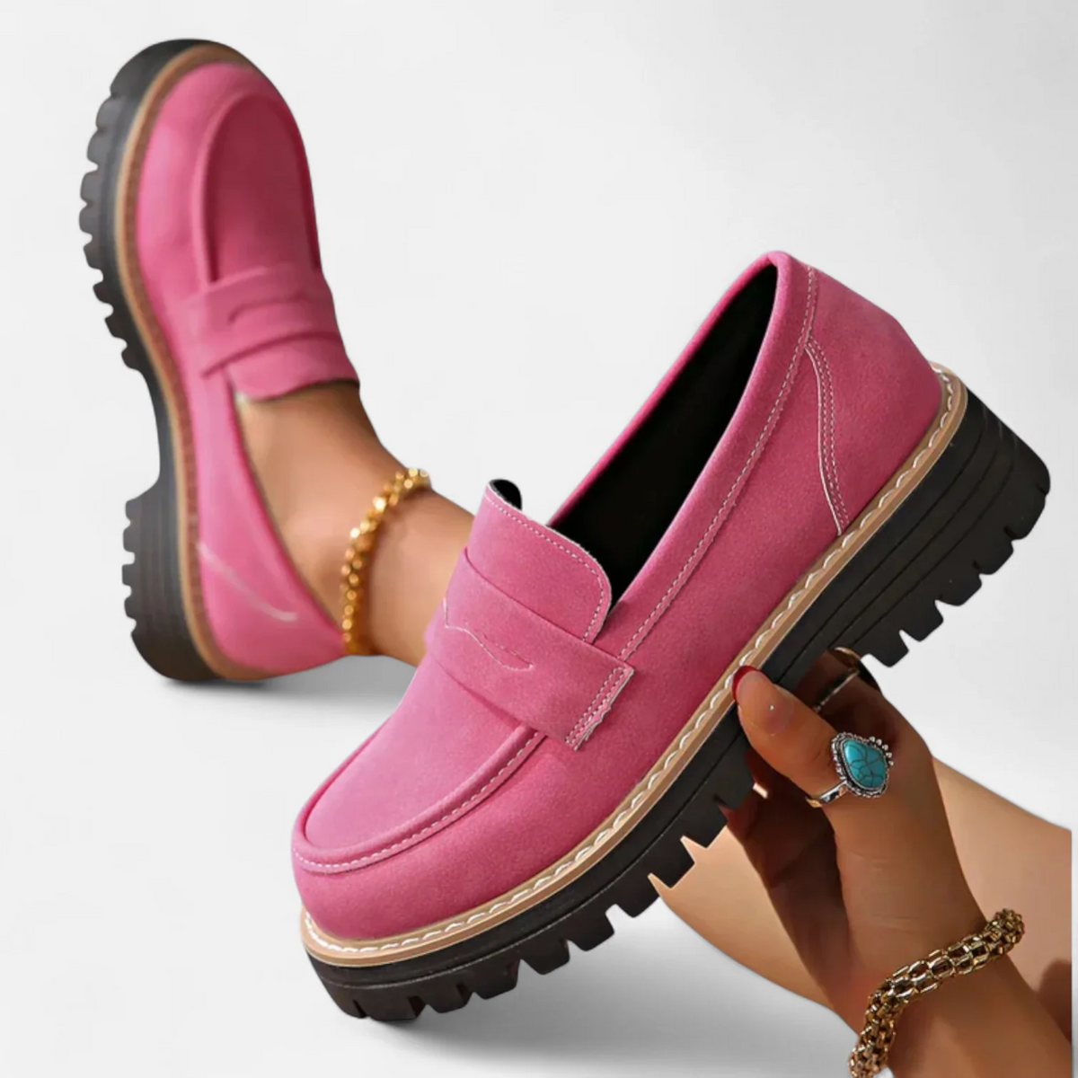 Comfortabele Loafers Dames met Hak – Instappers met Steunzool
