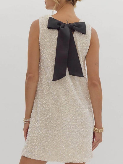 Pailletten Mini-jurk met Striklint