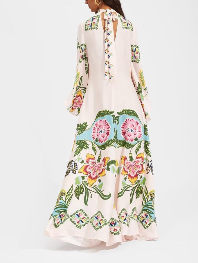 Vloeiende Maxi-jurk met Zonnige Bloemenprint