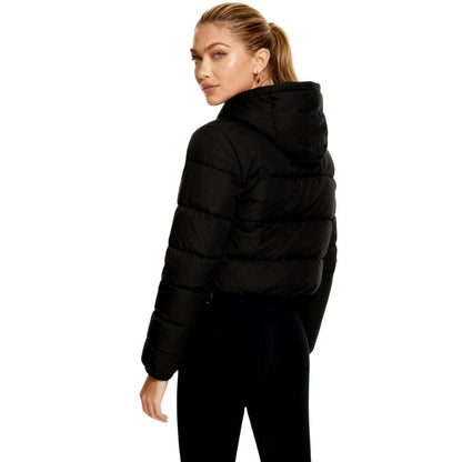 Puffer Jas Dames Kort – Cropped Gewatteerde Winterjas met Capuchon Kap