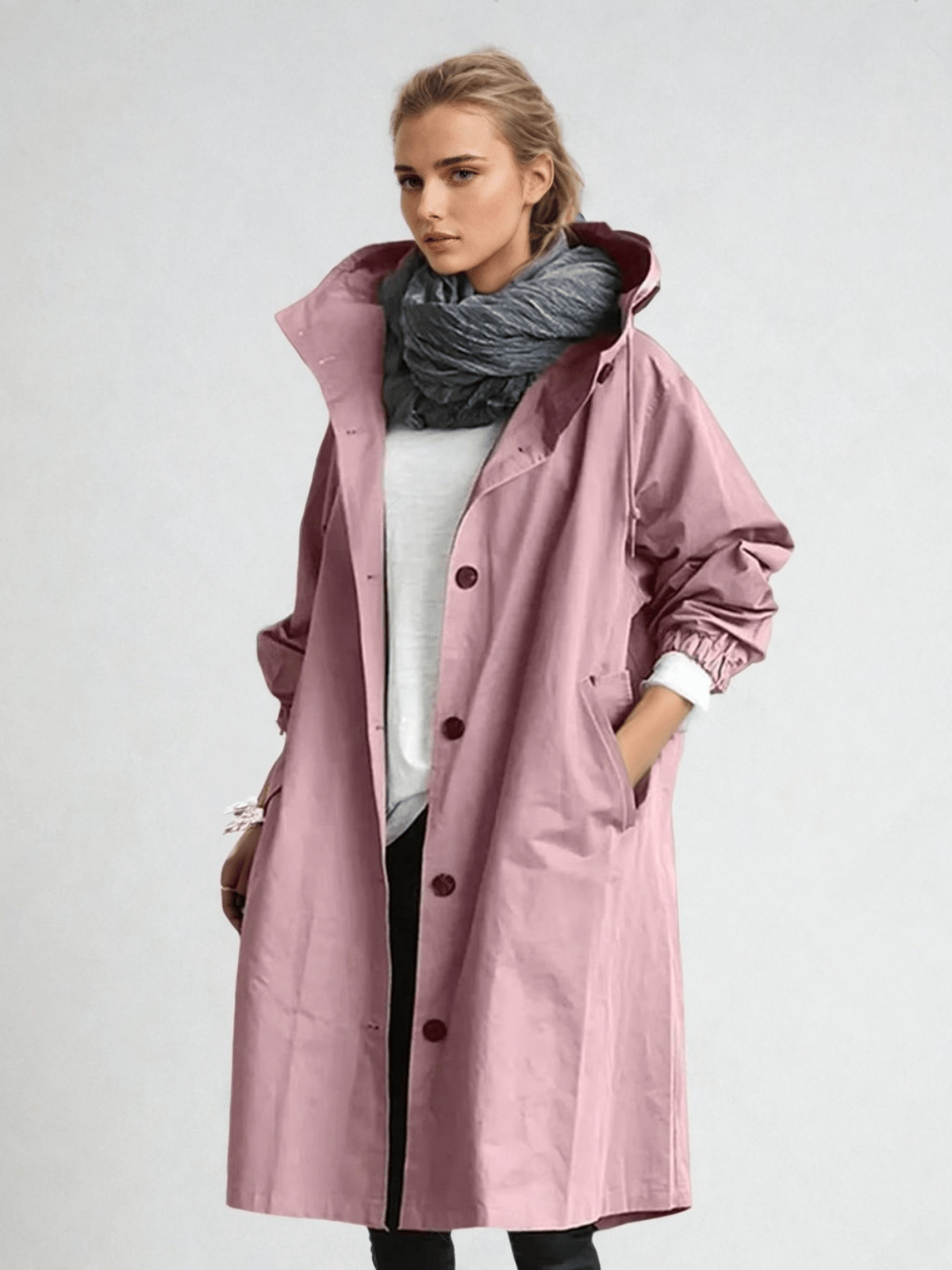 Trenchcoat Dames Oversized – Lange Overjas met Knopen