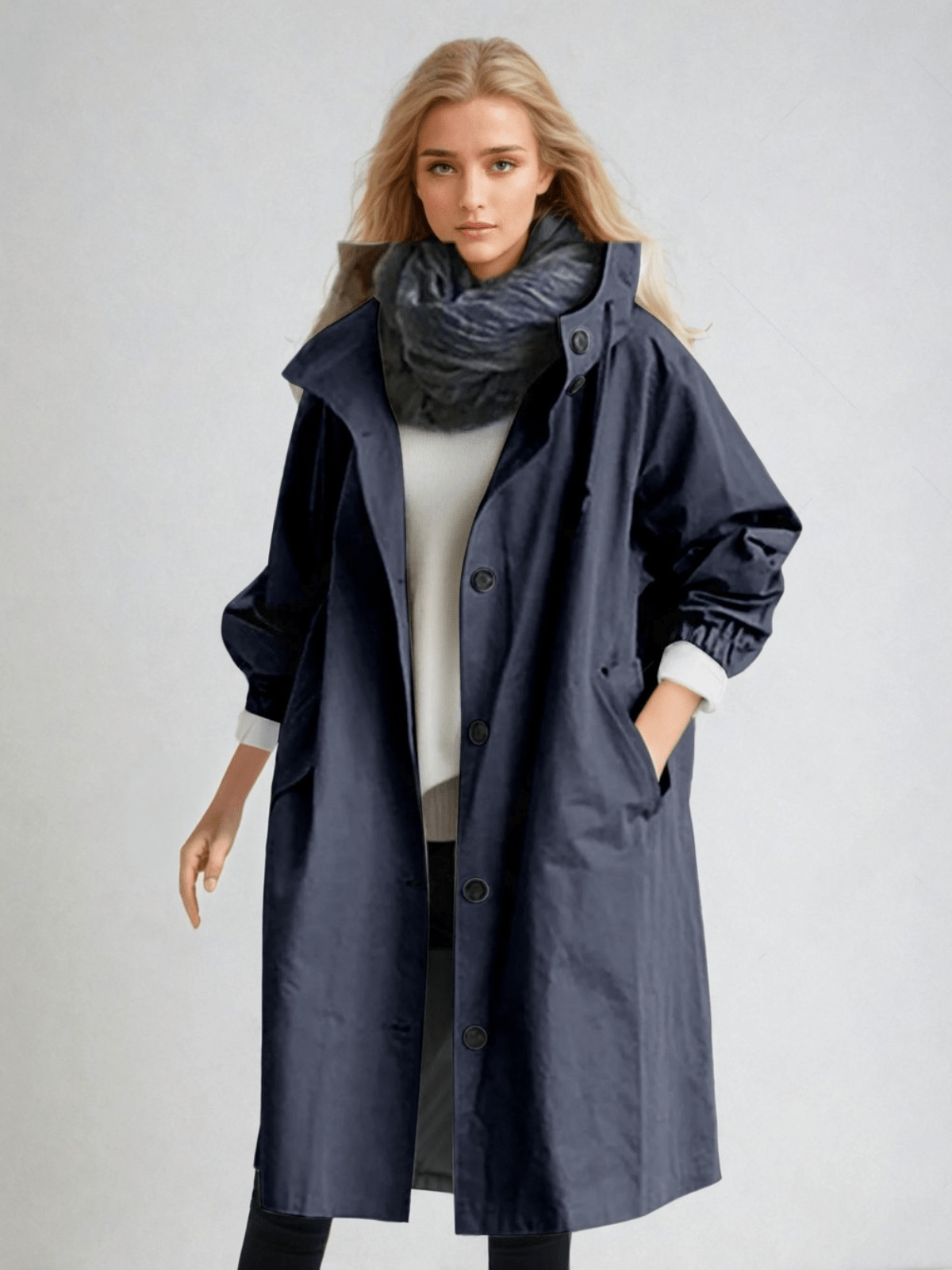 Trenchcoat Dames Oversized – Lange Overjas met Knopen