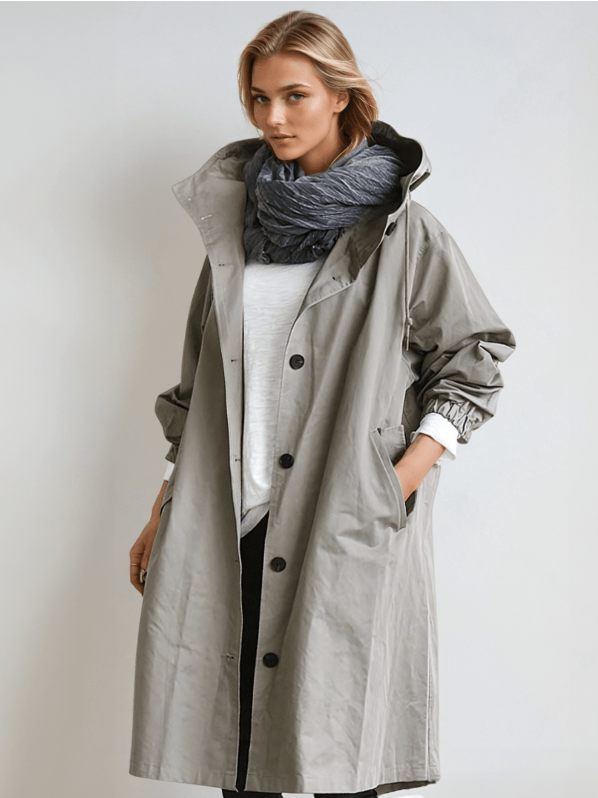 Trenchcoat Dames Oversized – Lange Overjas met Knopen