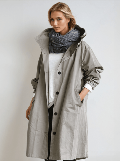 Tamora | Oversized Button-Down Trench Coat for Women
