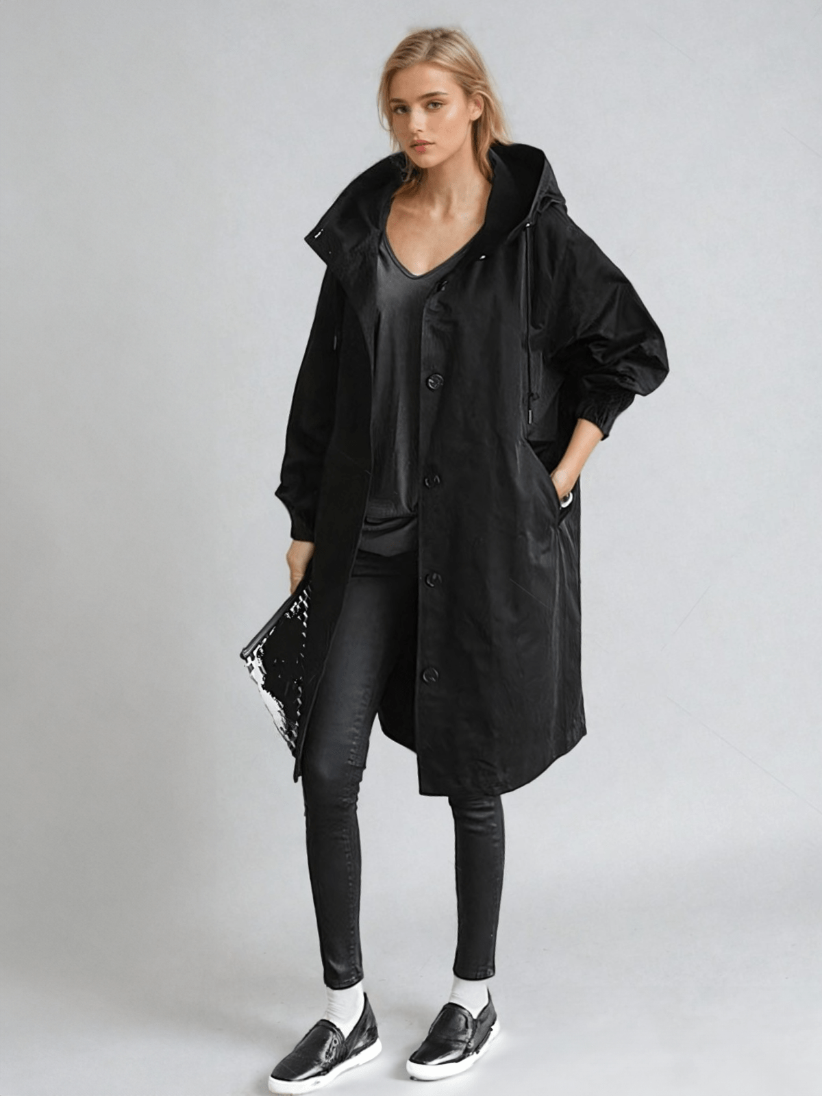 Trenchcoat Dames Oversized – Lange Overjas met Knopen