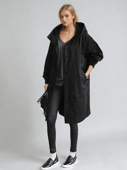 Tamora | Oversized Button-Down Trench Coat for Women