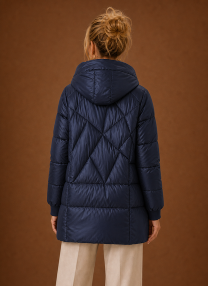 Lange pufferjas dames met capuchon – afbeelding 11