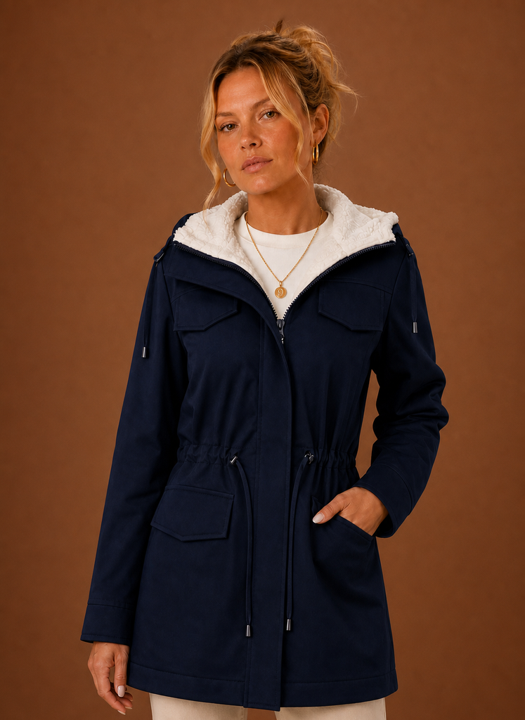 Lange parka dames met fleecevoering – afbeelding 9