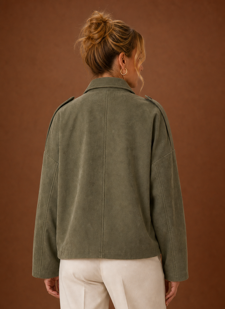 Oversized suede jas dames – afbeelding 3