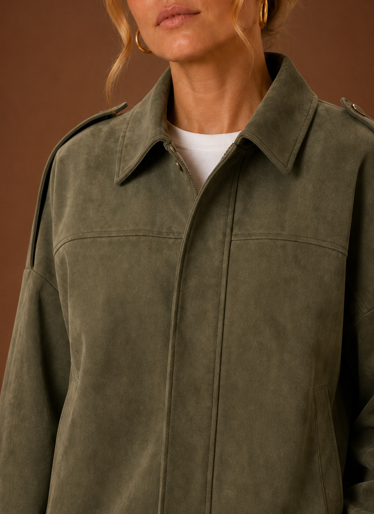Oversized suede jas dames – afbeelding 4