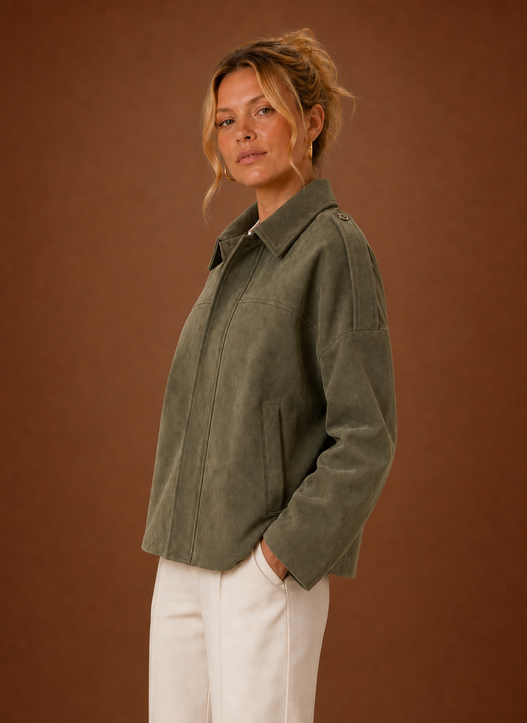 Oversized suede jas dames – afbeelding 2