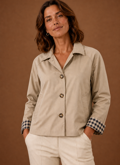 Lichte beige jas dames – afbeelding 4
