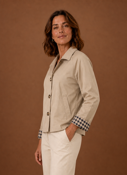 Lichte beige jas dames – afbeelding 3