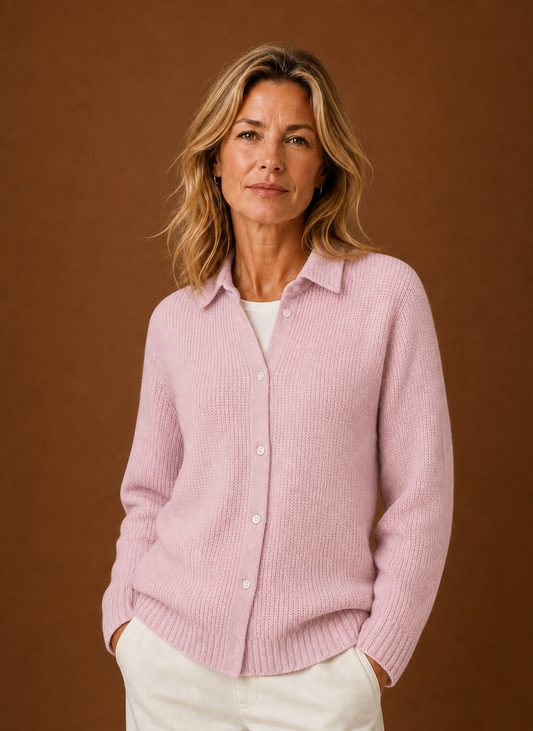 Klassiek gebreid vest dames met knoopsluiting