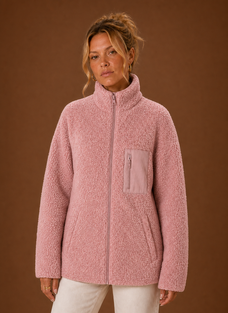 Sherpa teddy jas dames – afbeelding 5