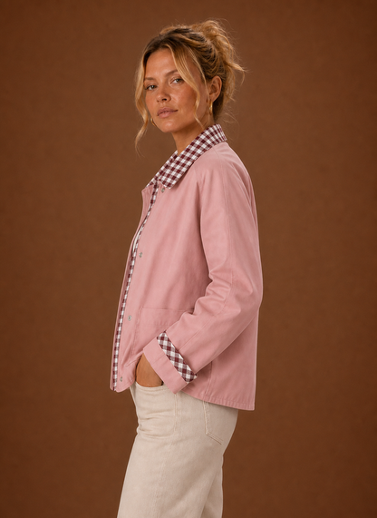 Barn jas dames met geruite kraag – afbeelding 22