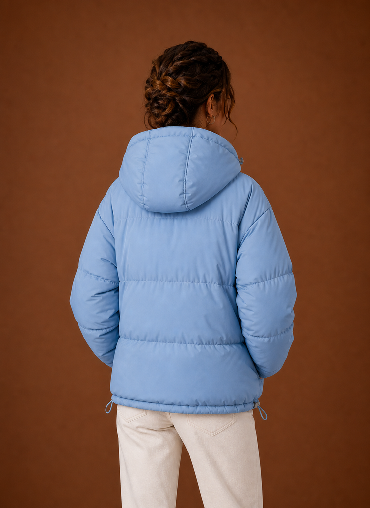 Gewatteerde winterjas dames met capuchon – afbeelding 11
