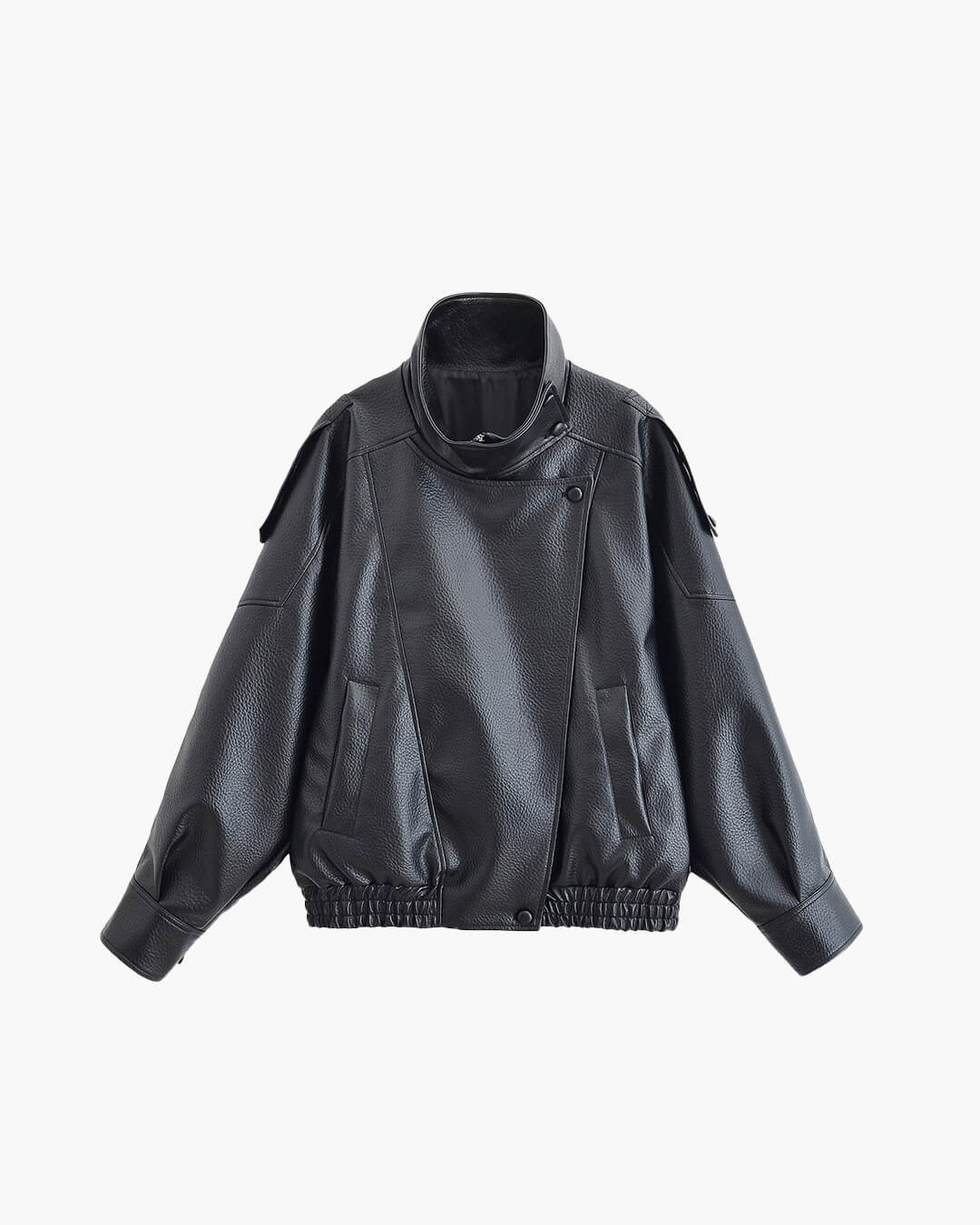 Leren Jas Dames – Asymmetrische Biker Jas met Rits