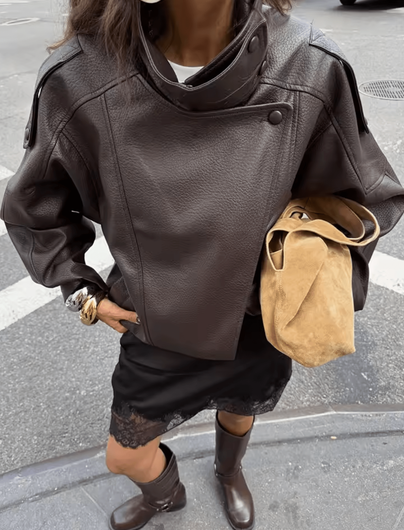 Carla Asymmetrical Leather Jacket