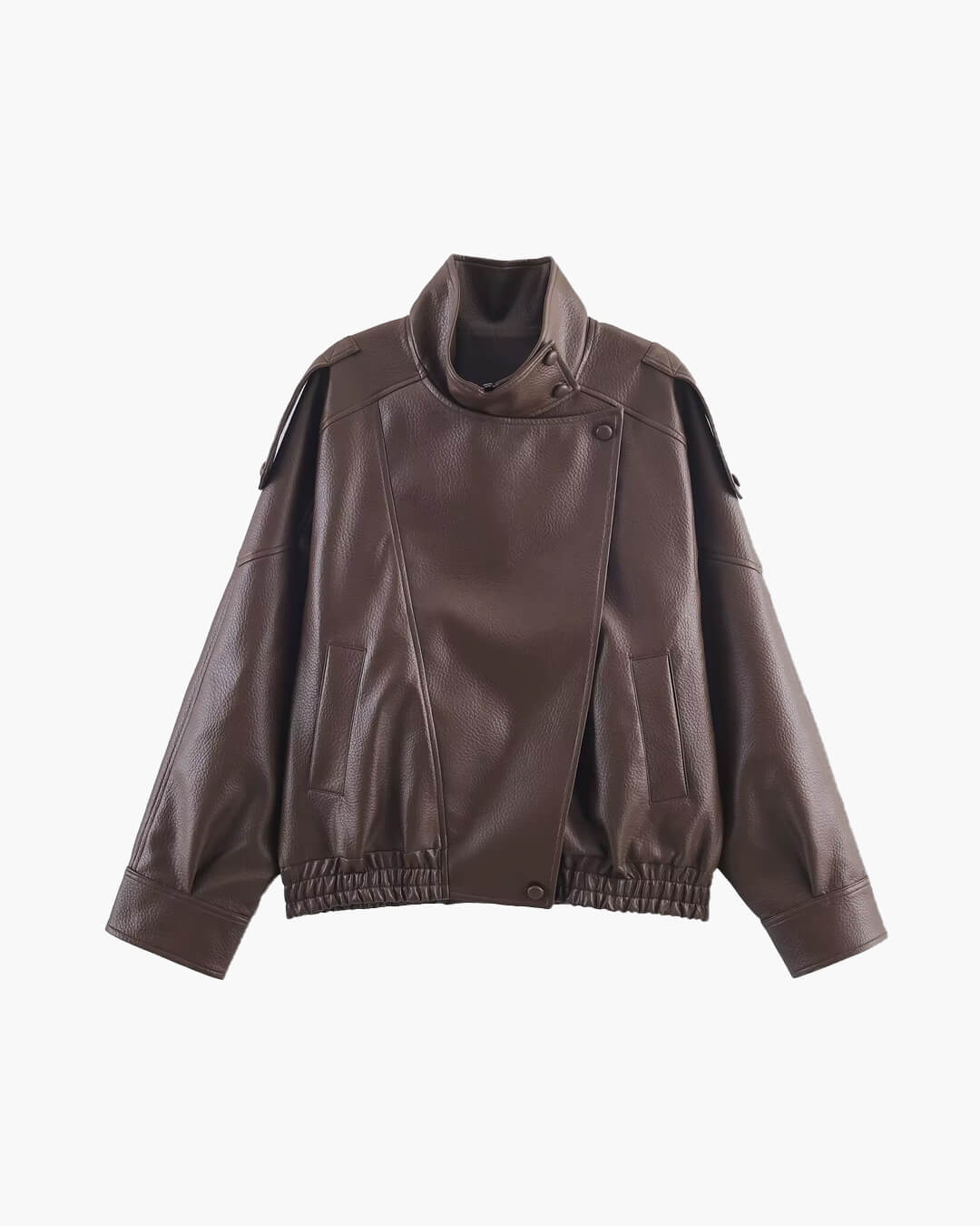 Leren Jas Dames – Asymmetrische Biker Jas met Rits