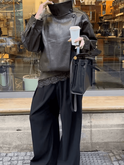 Carla Asymmetrical Leather Jacket
