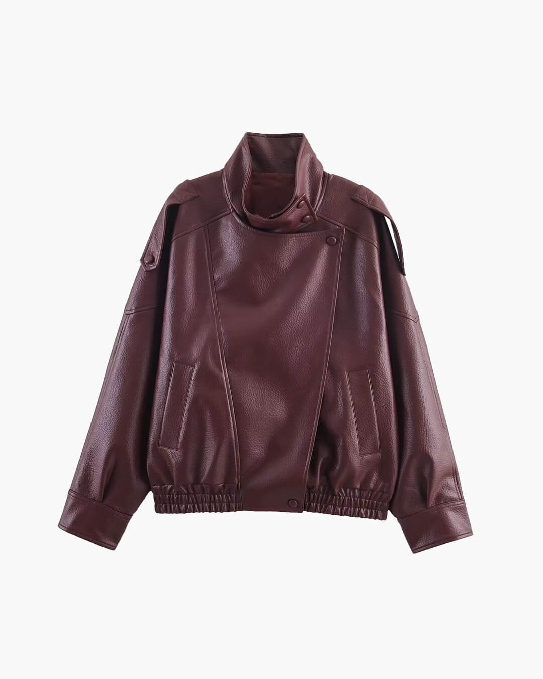 Leren Jas Dames – Asymmetrische Biker Jas met Rits