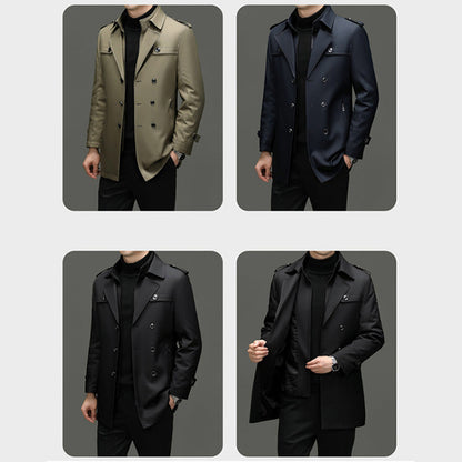 🔥Men's Medium-Length Trench Coat with Detachable Inner