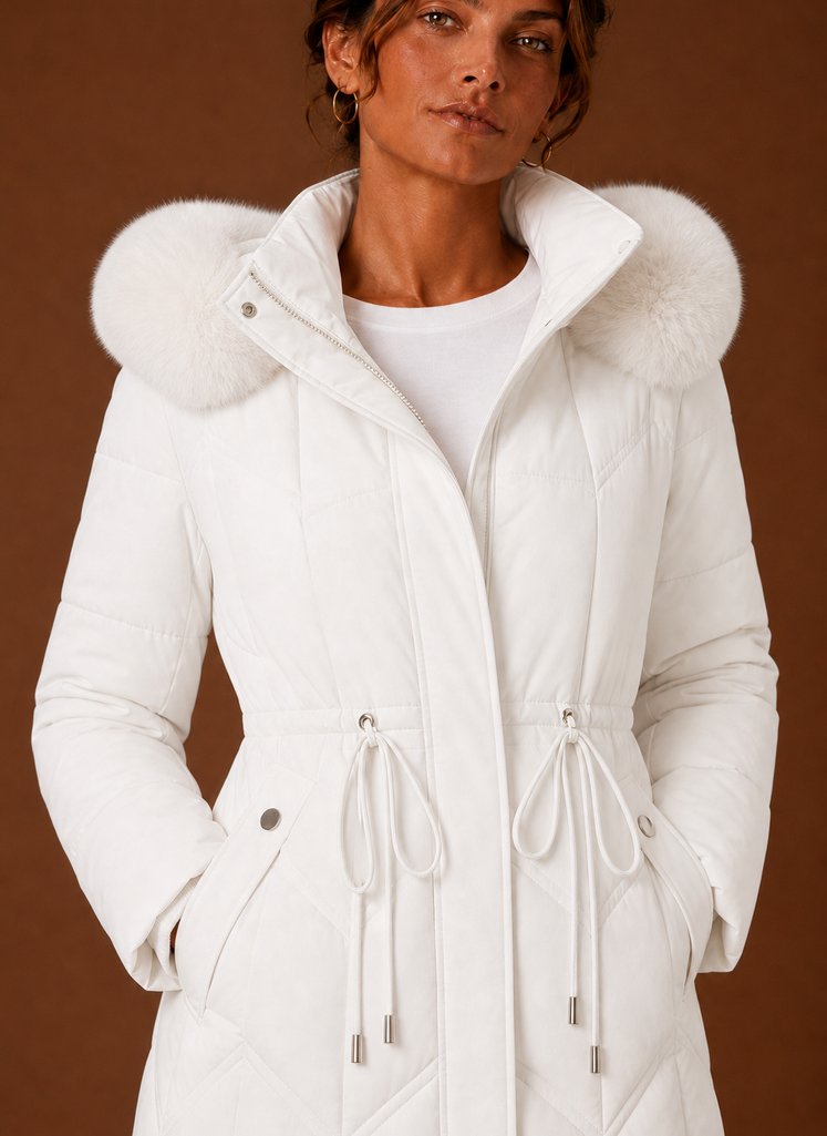 Lange pufferjas dames met bontrand – afbeelding 16