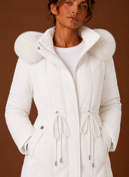 Lange pufferjas dames met bontrand – afbeelding 16