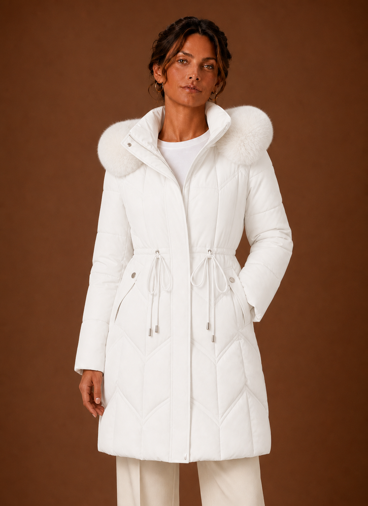 Lange pufferjas dames met bontrand – afbeelding 13
