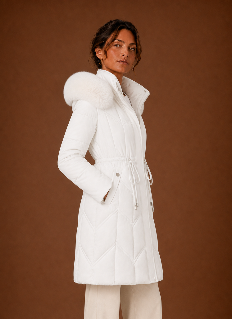 Lange pufferjas dames met bontrand – afbeelding 14