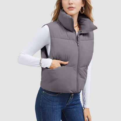Women's Cropped Puffer Vest Lightweight Winter Outerwear