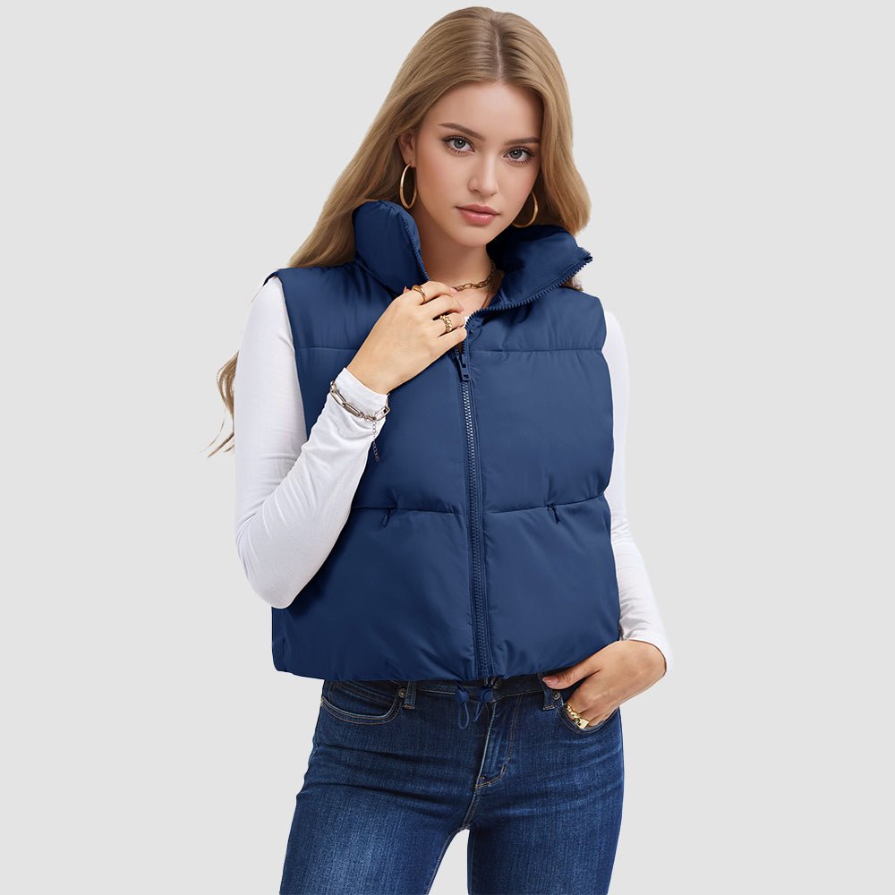 Women's Cropped Puffer Vest Lightweight Winter Outerwear