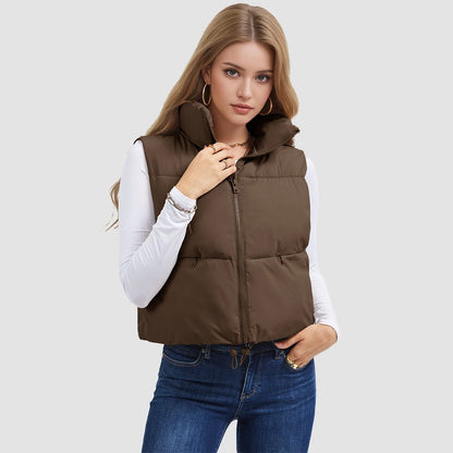 Women's Cropped Puffer Vest Lightweight Winter Outerwear