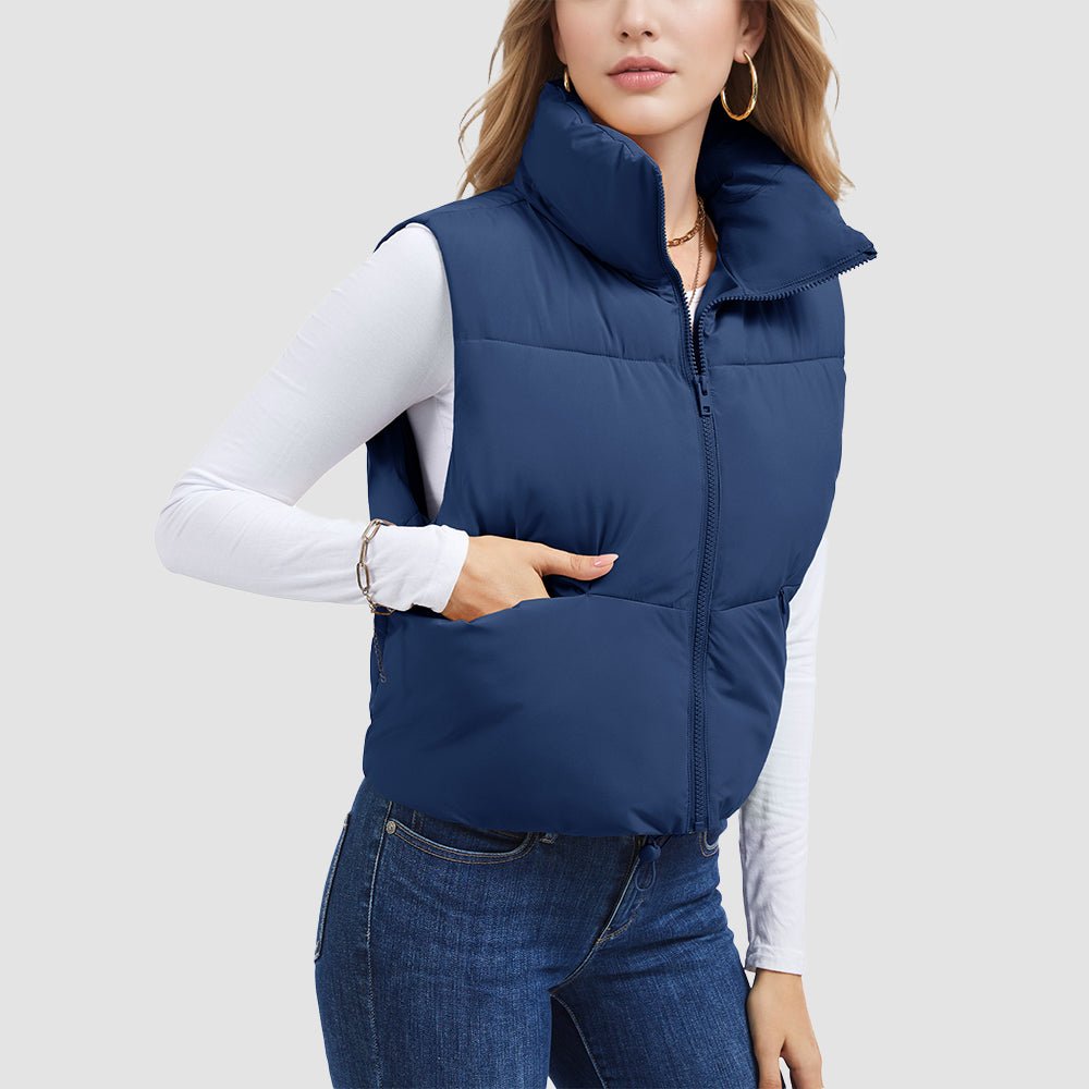 Women's Cropped Puffer Vest Lightweight Winter Outerwear