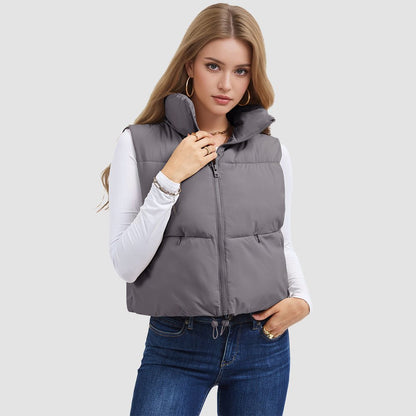 Women's Cropped Puffer Vest Lightweight Winter Outerwear