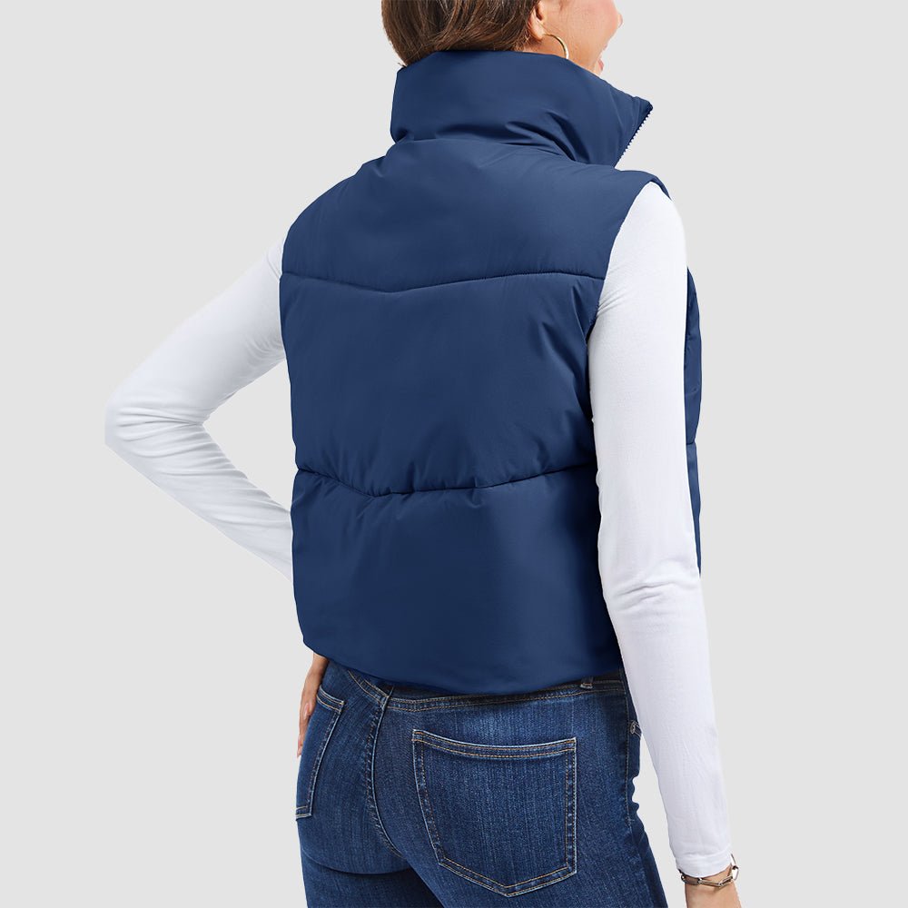 Women's Cropped Puffer Vest Lightweight Winter Outerwear