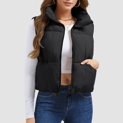 Women's Cropped Puffer Vest Lightweight Winter Outerwear