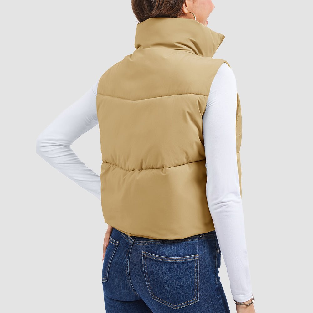 Women's Cropped Puffer Vest Lightweight Winter Outerwear