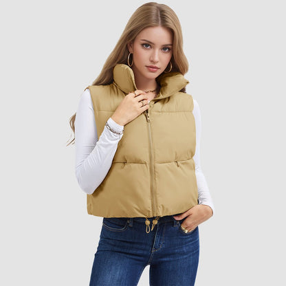 Women's Cropped Puffer Vest Lightweight Winter Outerwear