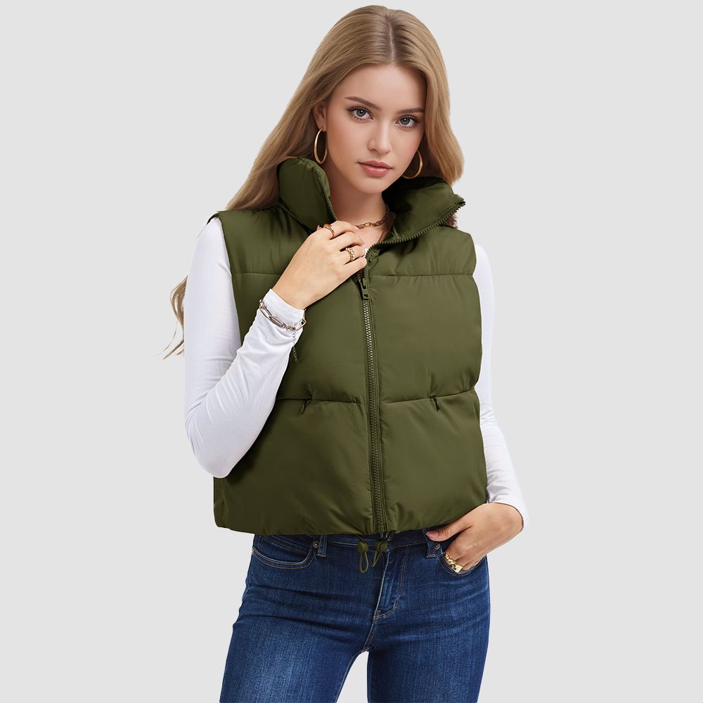 Women's Cropped Puffer Vest Lightweight Winter Outerwear