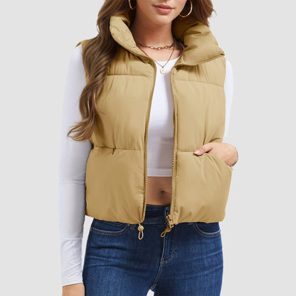 Women's Cropped Puffer Vest Lightweight Winter Outerwear