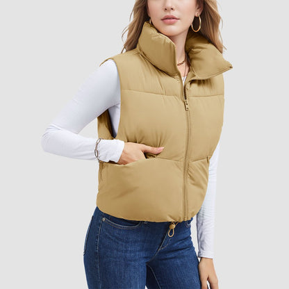 Women's Cropped Puffer Vest Lightweight Winter Outerwear