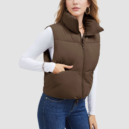 Women's Cropped Puffer Vest Lightweight Winter Outerwear