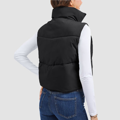 Women's Cropped Puffer Vest Lightweight Winter Outerwear